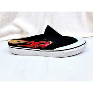 Vans ASAP Worldwide Size 11 Men Black Red Flames Slip On Slides Fashion Sneakers